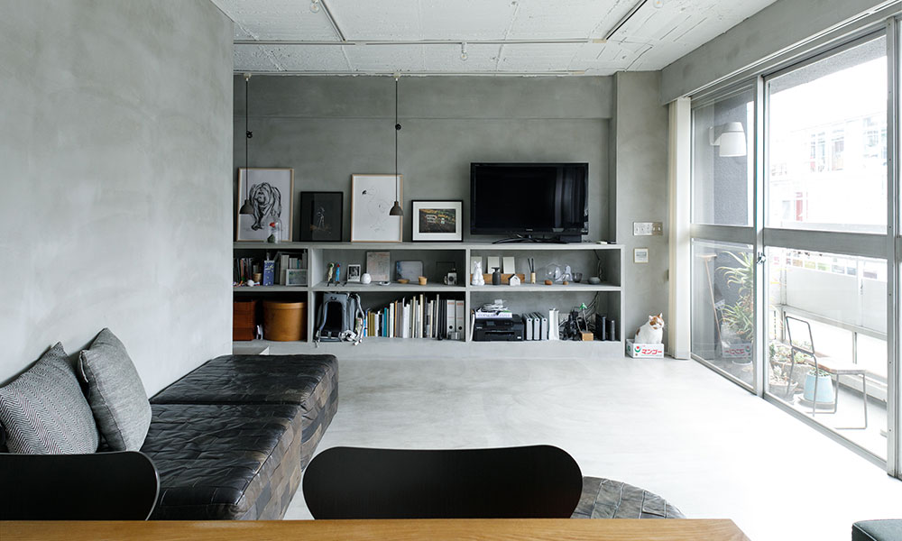 築50年のマンションをリノベ  スター猫と暮らす モダンでシンプルな空間