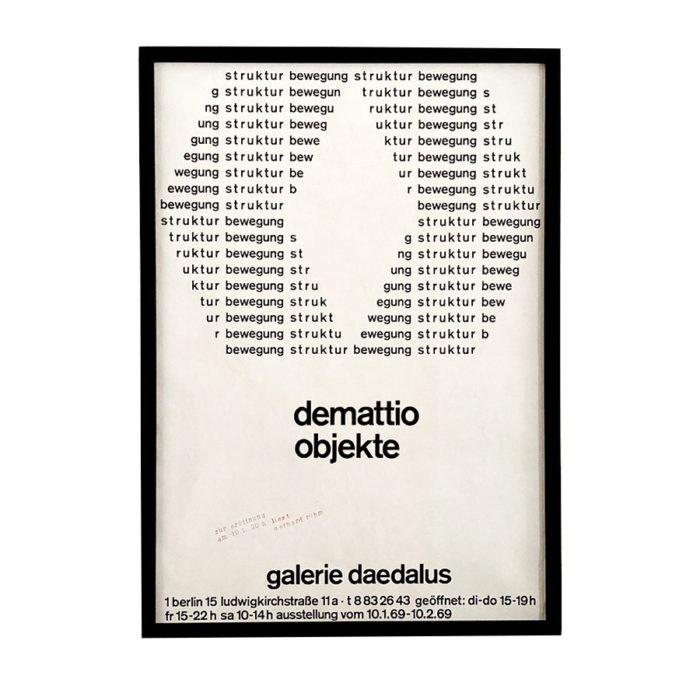 Galerie Daedalus Berlin 1969　42×59cm　￥39,000（ポスター＋ブラックフレーム）　ナップフォード・ポスター・マーケット