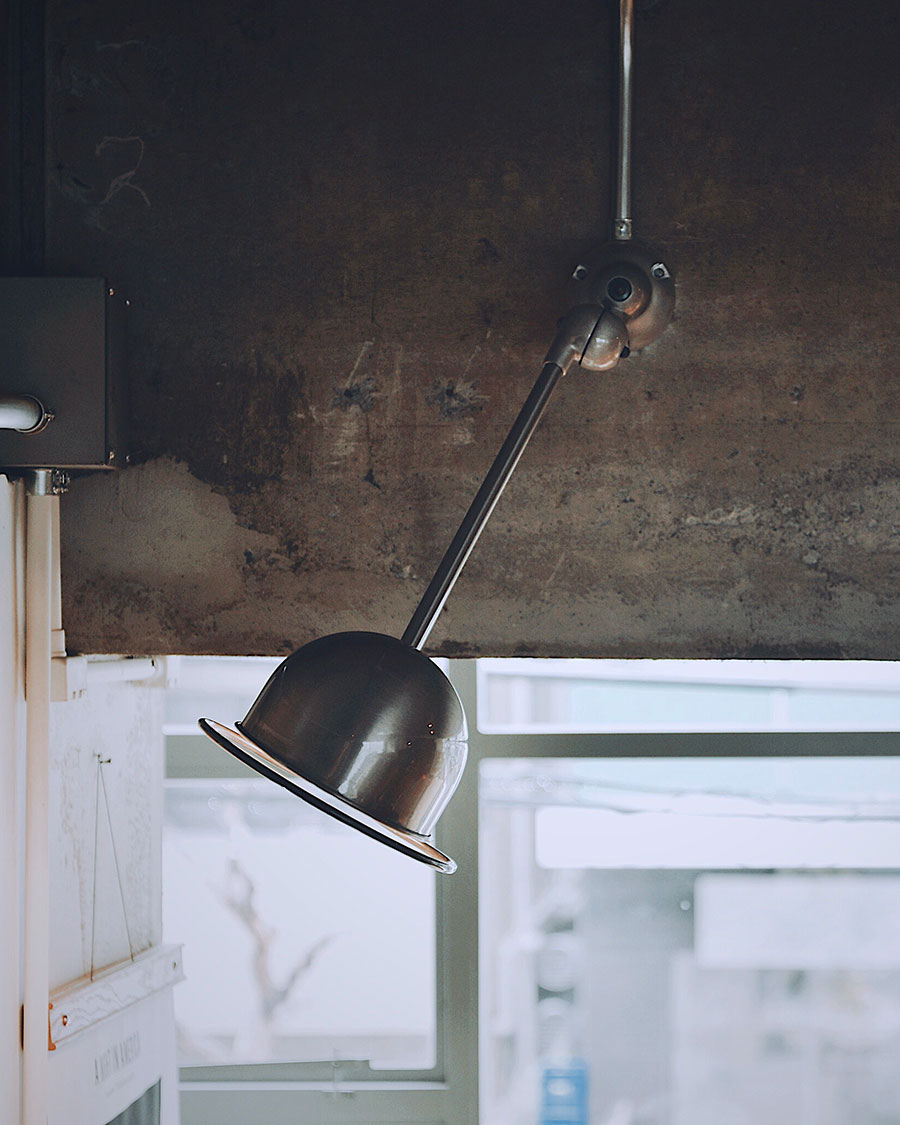 JIELDE LOFT WALL LAMP WITH ARM ( Brushed steel )　head : φ150mm arm : 400mm 　￥49,500