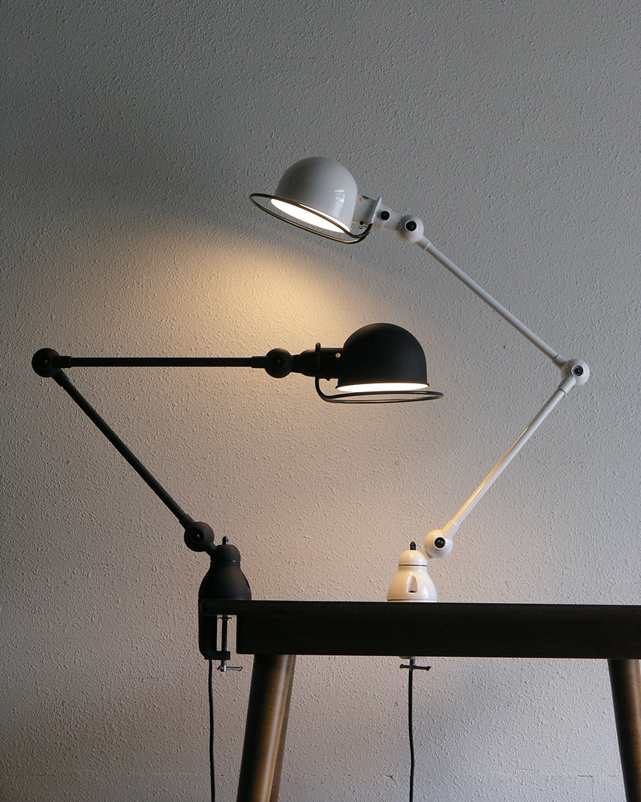 JIELDE　4040 DESK LAMP -CLAMP　( Matte black・White・Grey・Brushed steel )　arm : 440+440mm head : φ160x115mm　￥60,500〜