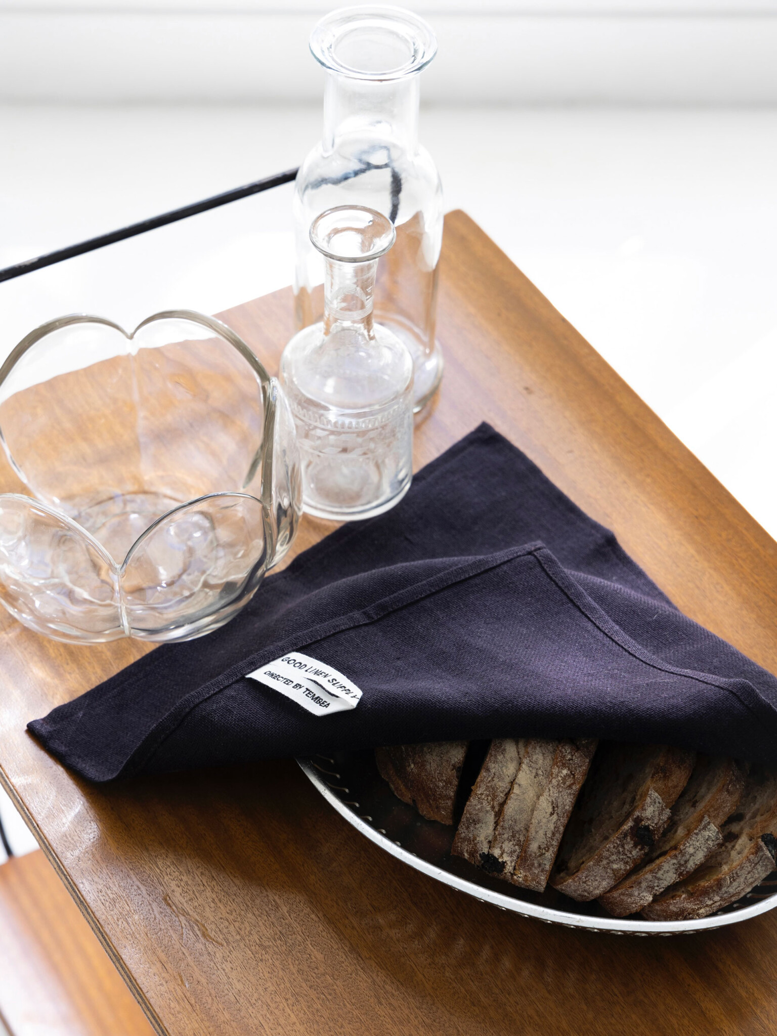 DISH CLOTH (NAVY) ¥1,650 パンを保存するためのリネン袋の代わりにも便利。